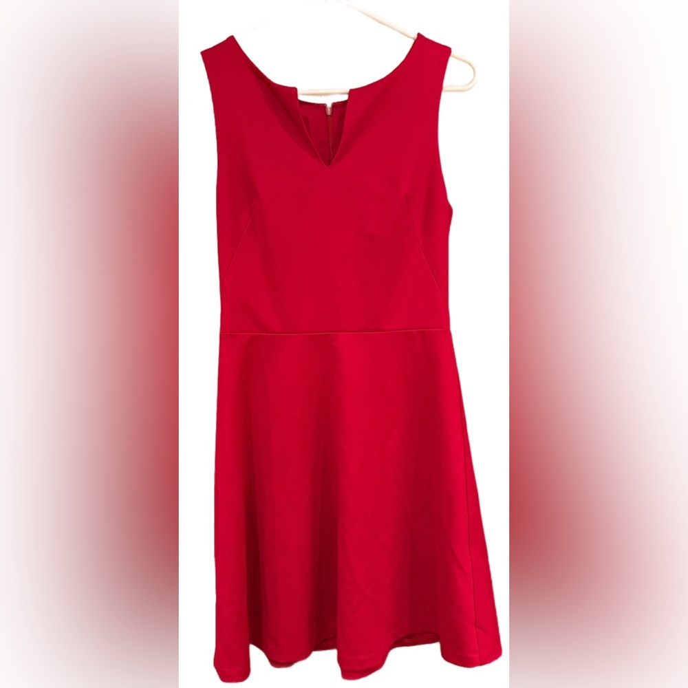 Amanda Uprichard Red Sleeveless V-Neck Mini Dress